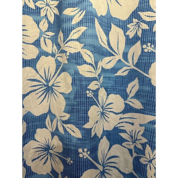 Yatta Golf Polo Shirt Mens M Blue Floral Hawaiian Print Performance Short Sleeve - Picture 3 of 7